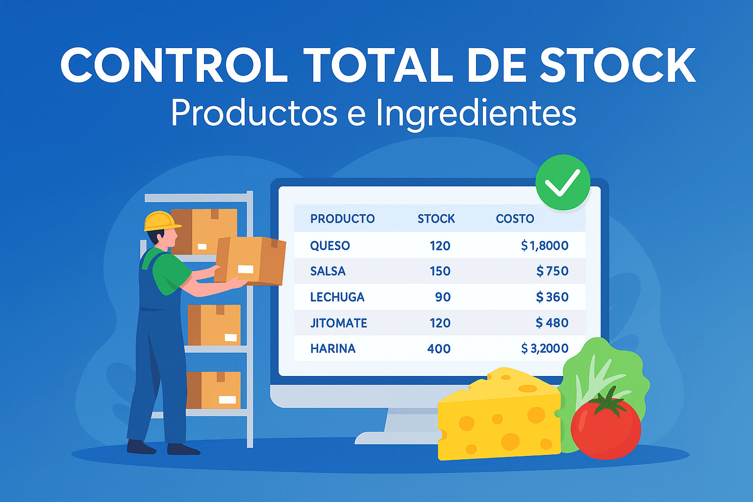 Control inventario restaurante stock ingredientes productos gestión automática software gastronómico EvGastro